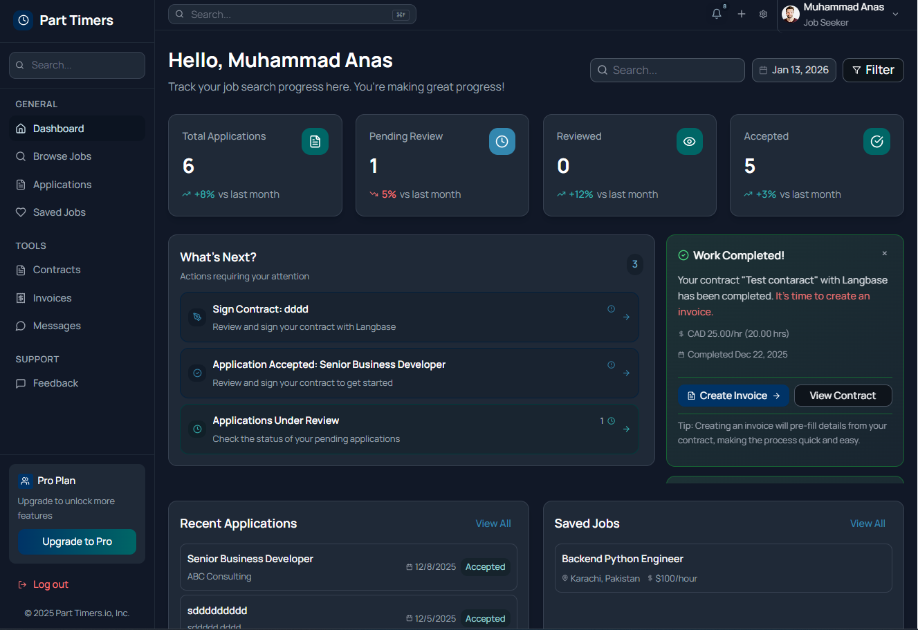 PartTimers Candidate Portal